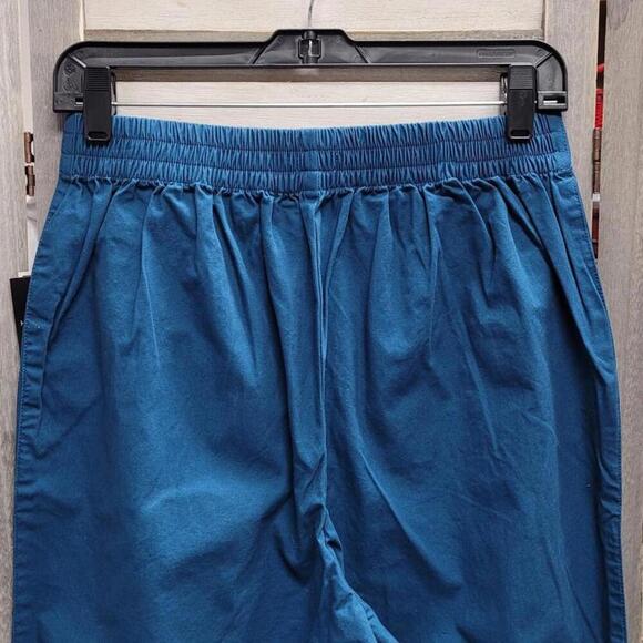 Teal High-Waisted Trousers with Button Detail | House of Aama | Small - Picture 6 of 12